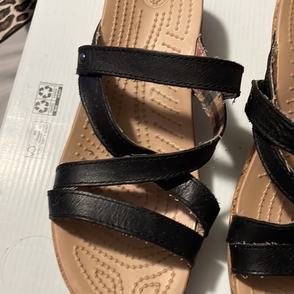 Croc black wedge sandals size 9 - Picture 5 of 5